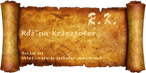 Répa Krisztofer névjegykártya